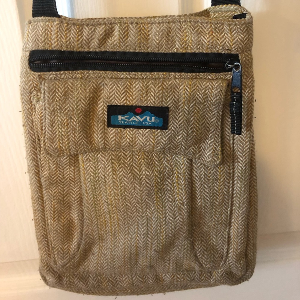Kavu Khaki Canvas Crossbody Bag With Adjustable Strap